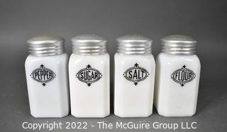 Set of Four (4) Vintage Milk Glass Shakers. 