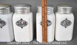 Set of Four (4) Vintage Milk Glass Shakers. 