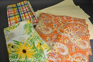 Vintage Table Linens Including Placemats and Vera Tablecloth.