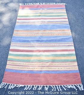 Striped Woven Throw Rug.  35" x 62".