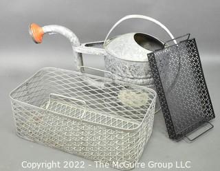 The McGuire Group LLC - Auction: 144: Summer Auction: Sterling Silver  Flatware, Salesman Samples, Fine Art, Jewelry, Ephemera and More ITEM:  Vintage Coleman Red Metal Camping Cooler and Thermos.