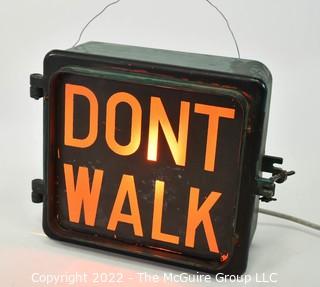 Vintage Commercial "Don't Walk" Light Up Sign. Works. 