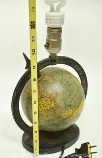 Metal Globe Table Lamp. Works. 