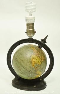 Metal Globe Table Lamp. Works. 