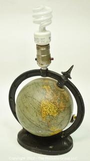 Metal Globe Table Lamp. Works. 