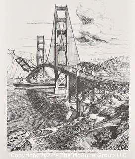 The Golden Gate Bridge, drawn on location by Mark Monsarret 1985