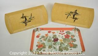 Collection of vintage serving trays.  Design Imports Ltd. Made in Italy and Pair of Hasko 