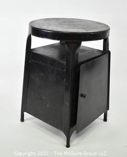 Vintage Metal Shoeshine Stool 