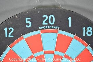 English Made Sportcraft 1.5" Thick Dart Board in Original Box.  No darts.  