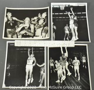 8 x 10" B&W Photos of American University Basketball Team in Action circa early '60's