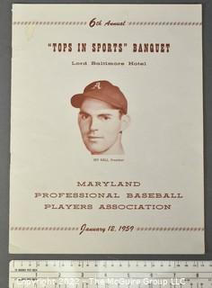 1959 Program Honoring Homegrown Maryland Pro Baseball Stars