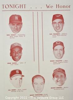 1959 Program Honoring Homegrown Maryland Pro Baseball Stars