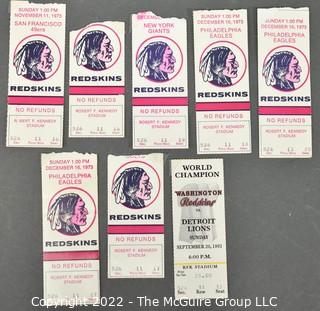 Washington Redskin's Football Ticket Stubs