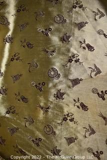 Bolt Of Silk Satin Reversible Embroidered Fabric