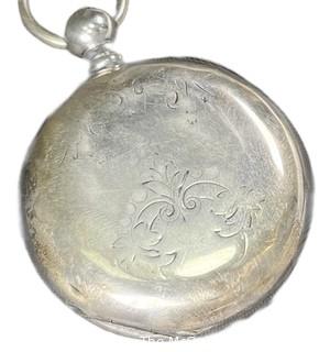 NY Watch Co.  Pocket Watch. A.J. Robinson, Providence R.I.-Adj.Temp. 18S-15J-HG3K-A-
(EA700) #31,805  Sterling case
