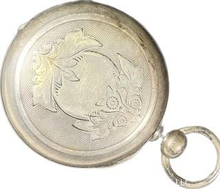 Hampden Pocket Watch. E.M. Clarke, Lowell, Mass. 18S-15J-HG1K-U-(EA331) #158,776 Coin Silver Case