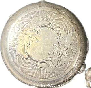 Hampden Pocket Watch. E.M. Clarke, Lowell, Mass. 18S-15J-HG1K-U-(EA331) #158,776 Coin Silver Case