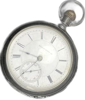 Hampden Pocket Watch. Boston Watch Co. 18S-11J-HN1K-U-(LAF)(EA331) #189,772  Coin Silver Case

