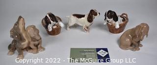 Collection of Porcelain Dog Figurines.  