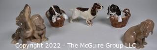 Collection of Porcelain Dog Figurines.  