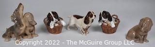 Collection of Porcelain Dog Figurines.  