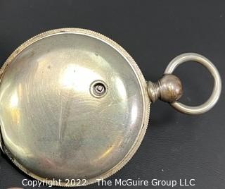 Hampden Pocket Watch. Boston Watch Co. 18S-11J-HN1K-U-(LAF)(EA331) #182,163 Coin Silver Case