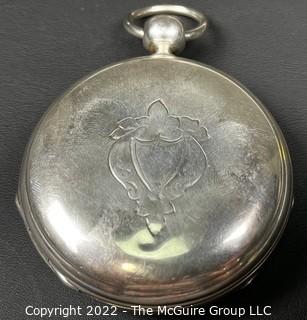 Hampden Pocket Watch. Springfield Mass. l8S-llJ-HG1K-U-(EA33l) #92,037  Coin Silver Case              