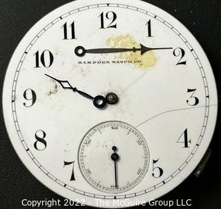 Hampden Pocket Watch. Movement Only. State Street l7S-l5J-HN1L-Adjusted (EA335) #90,209 