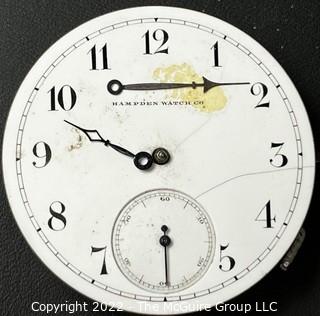 Hampden Pocket Watch. Movement Only. State Street l7S-l5J-HN1L-Adjusted (EA335) #90,209 