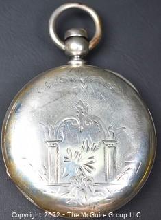 NY Watch Co.  Pocket Watch. Three quarter plate. John L. King. 18S-17J-HG2K-Ad.Temp.-(EA698) #5,649  Coin Silver Case