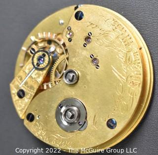 NY Watch Co.  Pocket Watch. Three quarter plate. Crosby, Morse & Foss, Boston, Mass. 18S-17J-HG2K-AT-”King” (EA698) Ency. at 122 #5,266  