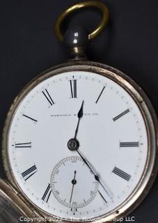 Hampden Pocket Watch. F. Schneider, Lawrence Mass. 8S-11J-HG1K-U-(EA331) 78,013  Sterling Case