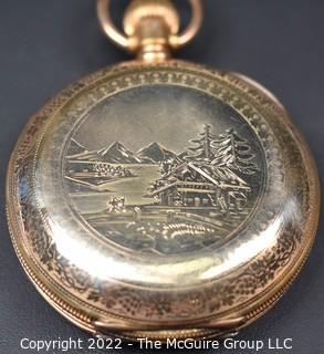 Hampden Pocket Watch. Unusual Special Jewelers Contract. J.P. Stevens Watch Co., Atlanta, GA.(Pat. Reg.) 18S-11J-HN2L-U- "Spl”) (EA 843) #578 