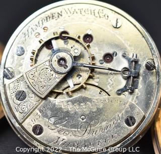 Hampden Pocket Watch. Geo. Durner, Milwaukee, 18S-11J-HN2L-U Micrometer regulator. (EA332-ROP) #393,924 