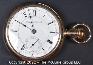 Hampden Pocket Watch. Geo. Durner, Milwaukee, 18S-11J-HN2L-U Micrometer regulator. (EA332-ROP) #393,924 