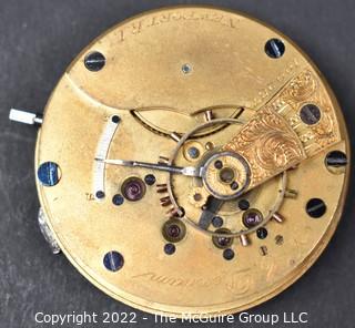 Hampden  Pocket Watch. Movement Only. D.C. Denham, Newport, R.I. 18S-15J-HGL1-U-EA332(R.O.P. hollow center pinion) #100,237