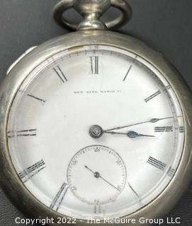 NY Watch Co.  Pocket Watch. Studley, Theo. E. l8S-l5J-HG3K-U-(EA700) #11,730  