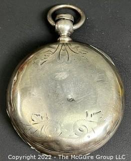 Hampden Pocket Watch. 18S-11J-HG1K-U-"71" (EA331) #464,341 Coin Silver Case       