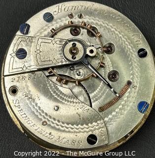 Hampden Pocket Watch. Movement Only. 18S-11J-HN2L-U-"31" (EA332 R.O.P & Ency. at 151 ("45") #216,810 