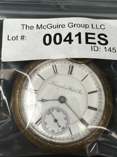 Hampden Pocket Watch. Railroad Grade. 18S-15J-ON3L- Adjusted-RRG "60" Micrometer Regulator (EA333 & Ency. at 149) #286,358 