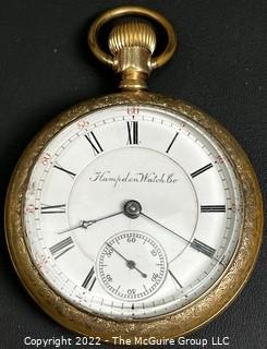 Hampden Pocket Watch. Railroad Grade. 18S-15J-ON3L- Adjusted-RRG "60" Micrometer Regulator (EA333 & Ency. at 149) #286,358 