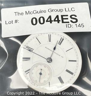 Hampden Pocket Watch. Movement Only. No regulator hand. 18S-11J-HG1K-U-"71" (EA331) #457,945 