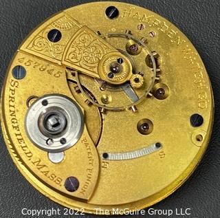 Hampden Pocket Watch. Movement Only. No regulator hand. 18S-11J-HG1K-U-"71" (EA331) #457,945 