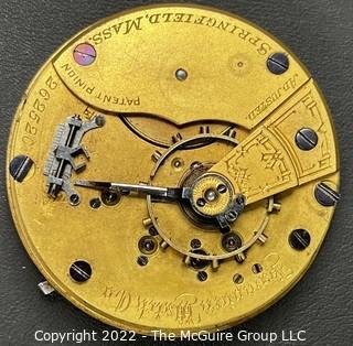 Hampden Pocket Watch. Movement Only. Micrometer regulator. Railroad Grade. 18S-15J-OG2L-Adjusted-RRG "36" (EA332 & Ency. at 149) #262,520                                                        