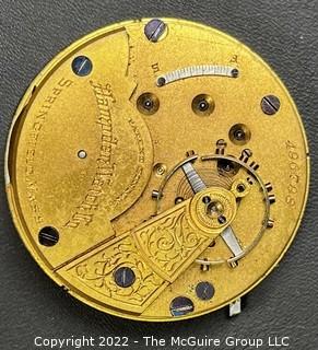 Hampden Pocket Watch. Movement Only. No regulator hand. 18S-11J-OG3L-U- "66" (EA333 & Ency. at 151) #496,798 