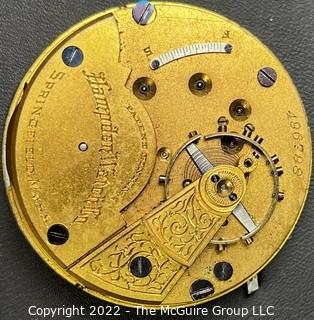 Hampden Pocket Watch. Movement Only. No regulator hand. 18S-11J-OG3L-U- "66" (EA333 & Ency. at 151) #496,798 