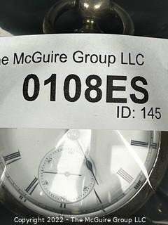 NY Watch Co.  Pocket Watch. "Hampden", Springfield, Mass. 18S-15J-HG4K-U-(EA70l & Ency. p.124) "Rice",(two-tone plates)  #55,418  3 Ounce Coin Silver Case