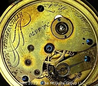 NY Watch Co.  Pocket Watch. Homer Foot. Three quarter plate. 18S-11J-HG2K-U-(conversion)(EA698 & Ency.122) #4,570                                             