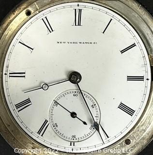 NY Watch Co.  Pocket Watch. Aaron Bagg 18S-7J-HG3K-U-(EA700) #25,404 