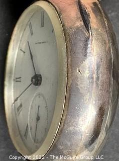 NY Watch Co.  Pocket Watch. Woolworth, Chester 18S-15J-HG3K-U-(EA700) #13,987   Coin Silver Case         